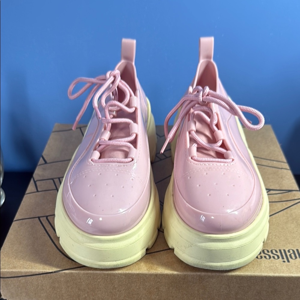 Melissa Blush Pink and Cream Sneakers